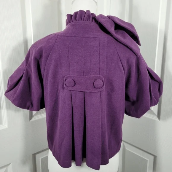 NWT Ryu Swing Coat Jacket in Purple Puff Sleeves & Big Bow Size Medium - Picture 8 of 13